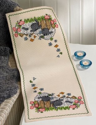 click here to view larger image of Sheep Table Runner (counted cross stitch kit)
