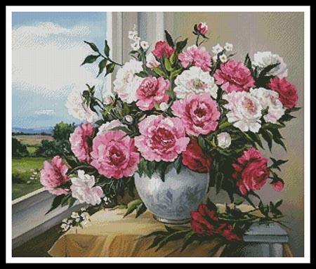 click here to view larger image of Peonies In The Window  (Anca Bulgaru) (chart)