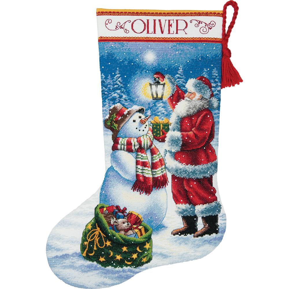 click here to view larger image of Holiday Glow Stocking Dimensions Gold (counted cross stitch kit)
