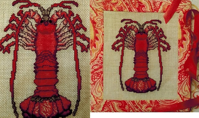 click here to view larger image of Louis Lobster Needlebook (counted cross stitch kit)