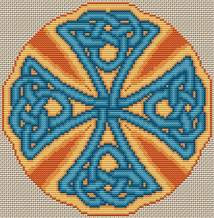 Teal-Orange Celtic Cross
