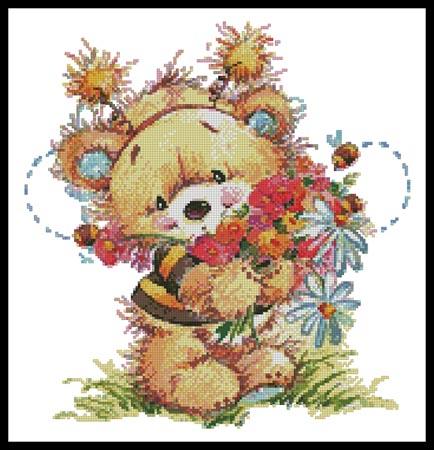 click here to view larger image of Teddy Bee With Flowers 2  (Lena Faenkova) (chart)