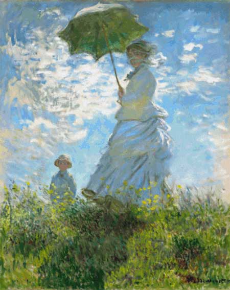 Woman With A Parasol - Madame Monet and Her Son