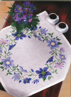 Blue Clematis - Table Topper
