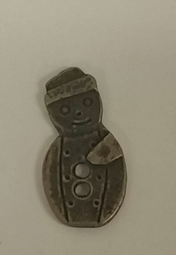 Olde Brass Button - Snowman