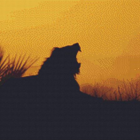Angry Lion Silhouette