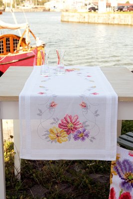 Colorful Flowers Table Runner