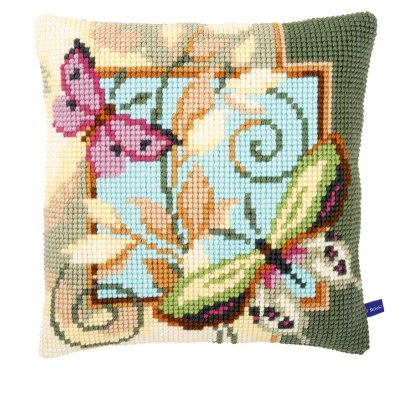 click here to view larger image of Deco Butterflies Cushion (counted cross stitch kit)