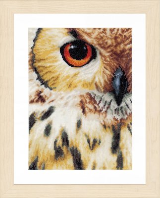 click here to view larger image of Owl - Linen (counted cross stitch kit)