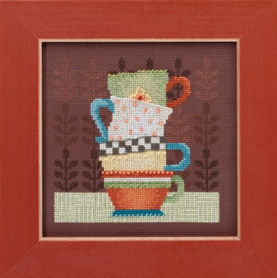 click here to view larger image of Coffee Cups - Good Coffee and Friends (counted cross stitch kit)