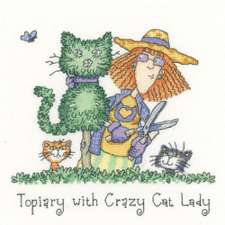 Topiary With Crazy Cat Lady - Cats Rule (Aida)