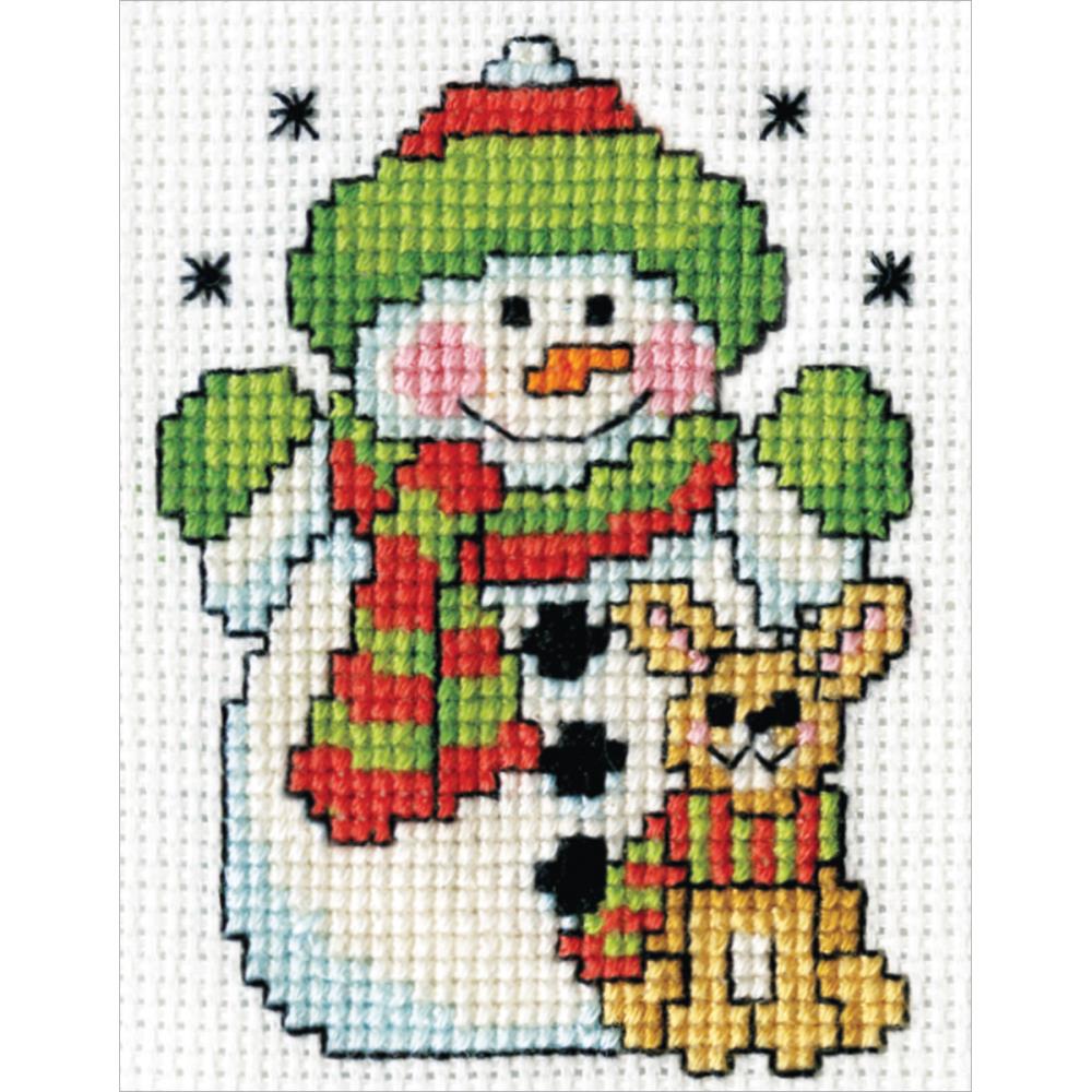 click here to view larger image of Snowman (includes frame) (counted cross stitch kit)