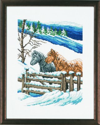click here to view larger image of Winter And Horses (counted cross stitch kit)