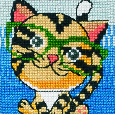 click here to view larger image of Tiger With Glasses (needlepoint)