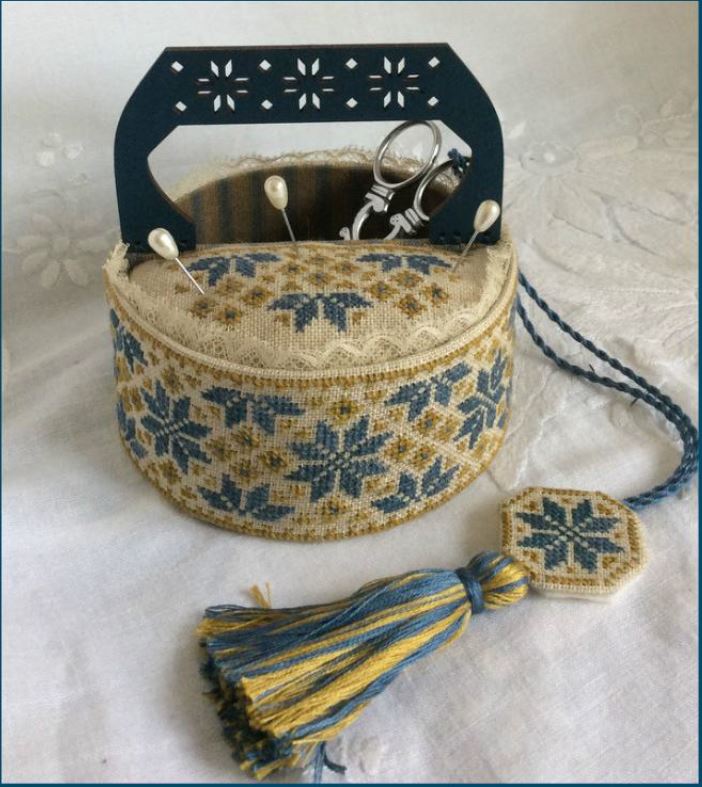 Blue Quaker Sewing Basket
