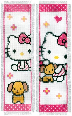 Hello Kitty and Dog Bookmarks - Set of 2