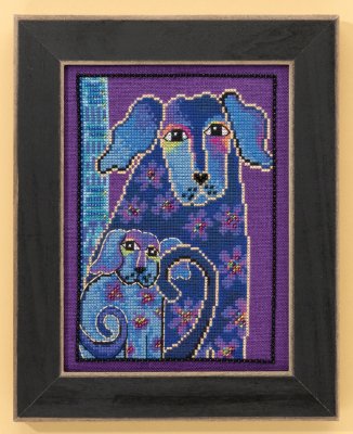 click here to view larger image of Blooming Tails - Dogs Collection (Aida) (counted cross stitch kit)