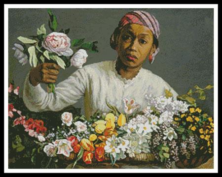 Young Woman With Peonies  (Frederic Bazille)