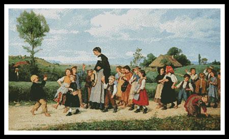 click here to view larger image of Sunday School Walk, The  (Albert Anker) (chart)