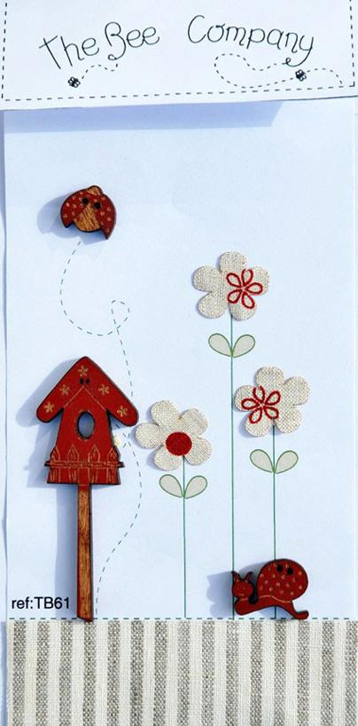 Birdhouse and Snails Buttons