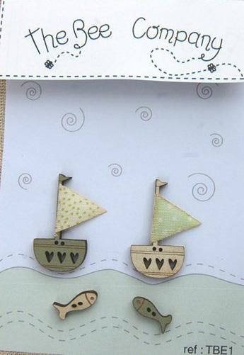 Two Boats and Fish Buttons
