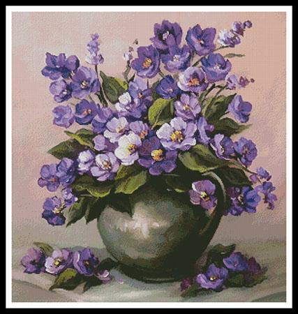 click here to view larger image of Vase of Violets  (Anca Bulgaru) (chart)