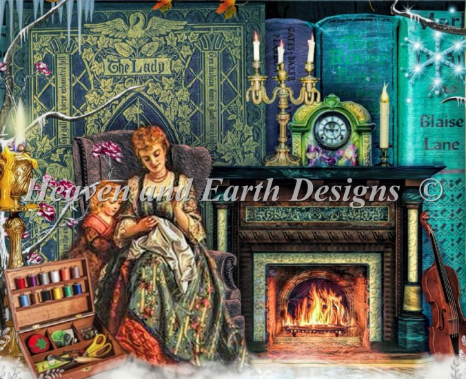 click here to view larger image of Quick Stitch - A Stitch In Time - Fireplace - Aimee Stewart (chart)