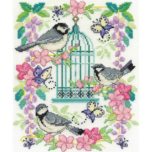 click here to view larger image of Oriental  Birdcage (counted cross stitch kit)