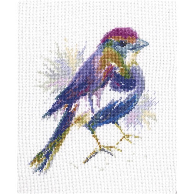 click here to view larger image of Blue Feather (counted cross stitch kit)
