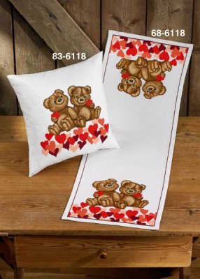 Heart Teddys Pillow (Left)