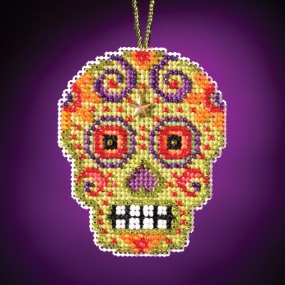 click here to view larger image of Verde - Calavera Charmed Ornament (counted cross stitch kit)