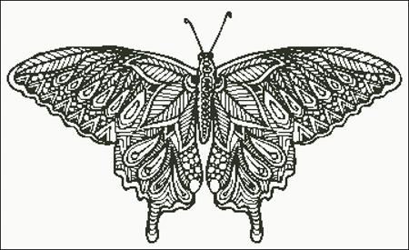 Zentangle Butterfly Silhouette
