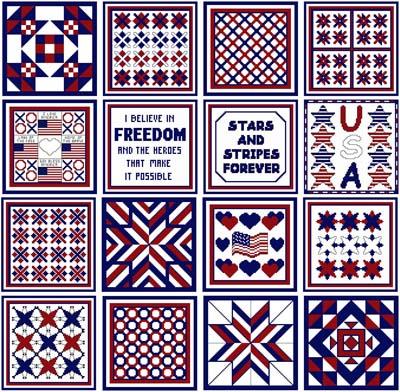 click here to view larger image of Needle Block Wonders 01 - Patriotic (chart)