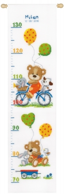 click here to view larger image of Playful Bear Height Chart (counted cross stitch kit)