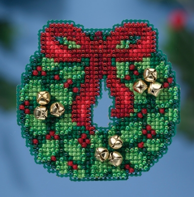 click here to view larger image of Jingle Bell Wreath (counted cross stitch kit)