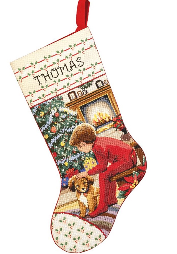 click here to view larger image of Waiting for Santa Stocking (counted cross stitch kit)