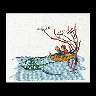 Boat With Fish (Linen)