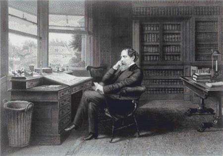 Charles Dickens At Writing Desk