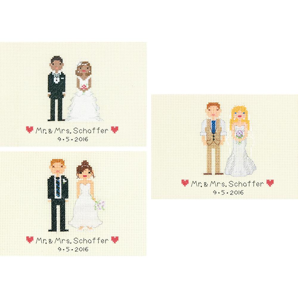 click here to view larger image of Bride and Groom Wedding Record (counted cross stitch kit)