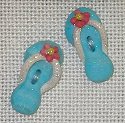 Aqua Flip Flops buttons - Set of 2