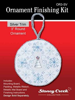 Ornament Finishing Kit - 3in Round - Silver