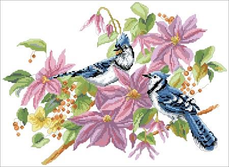 click here to view larger image of Blue Jays and Clematis (chart)