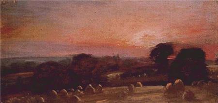 Hayfield Near East Bergholt At Sunset, A