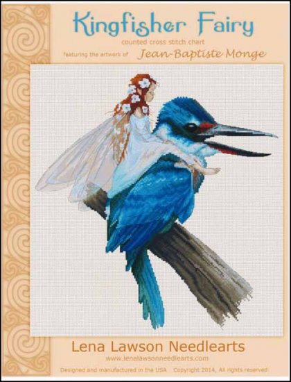 click here to view larger image of Fairy on Kingfisher Blue Bird - (Jean-Baptiste Monge) (chart)