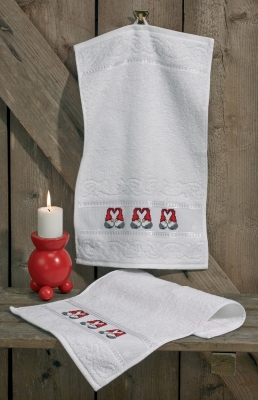 click here to view larger image of Heart Elfs Hand Towels (Set of 2) (counted cross stitch kit)
