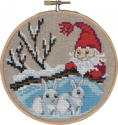 Rabbits and Elf With Hoop