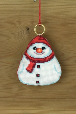 click here to view larger image of Snowman Ornament (counted cross stitch kit)