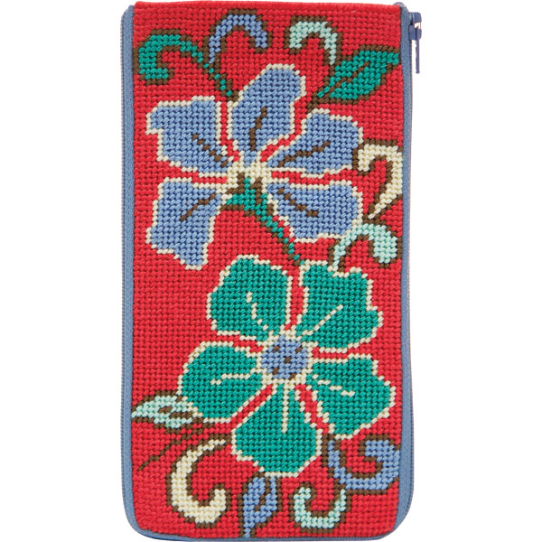 Red Asian Floral eyeglass case Alice Peterson 