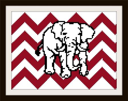 click here to view larger image of Elephant On Chevron (chart)