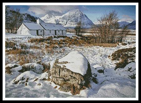 Black Rock Cottage In Winter